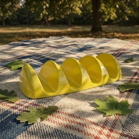 Soporte para Tacos de Melamina Amarillo al por Mayor de Fábrica Bestwares, Soporte para Tacos Irrompible para Restaurantes Mexicanos y Servicios de Catering