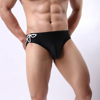 Slip de bain sexy pour homme Maillot de bain imprimé Maillot de bain de plage Bikini Sport avec cordon de serrage