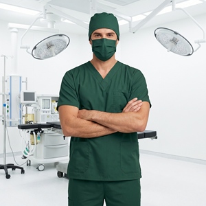 Conjunto de Uniformes Médicos <span class=keywords><strong>El</strong></span>ásticos en 4 Direcciones con Logotipo Personalizado, Blusa y Pantalones Tipo Jogger con Cuello en V para Doctores de Hospital - Product Image 6