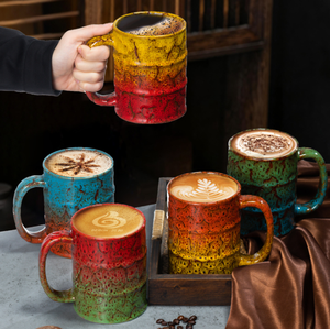 Taza de Café de Cerámica de Gran Capacidad, Taza de Té Retro con Asa, Taza Creativa con Forma de Barril de Petróleo Industrial - Product Image 4