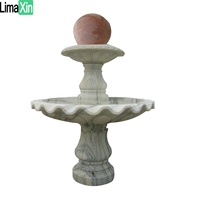 Fontaine à billes rotative en marbre avec sphère flottante en pierre de marbre de Chine unique