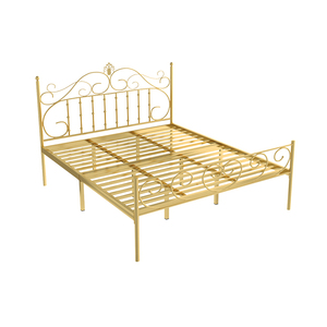 <span class=keywords><strong>Letto</strong></span> <span class=keywords><strong>Matrimoniale</strong></span> King Size Resistente Stile Europeo Arredamento Camera da <span class=keywords><strong>Letto</strong></span> Lussuoso Telaio Dorato Design Semplice <span class=keywords><strong>Letto</strong></span> in Metallo per Hotel - Product Image 5