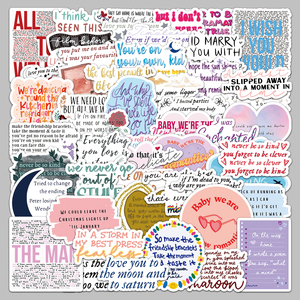 50PCS Factory Straight Hair Full Cut Custom Graffiti <span class=keywords><strong>Taylor</strong></span> Lyrics Stickers para cámara y computadora - Product Image 5