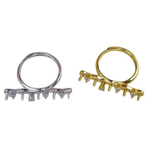 10668DIY Accesorios de Perlas, Anillo de Plata S925, Base Vacía para Anillo, Moderno, Chapado en Oro de 18K, Tipo de Engaste para Mujer, para Perlas de 10-12 mm - Product Image 5