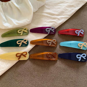 Pince à cheveux rétro en acétate imprimé léopard, grande pince BB pour cheveux fins, pour fille - Product Image 2