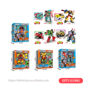 Dollar article magasin Promotion jouets <span class=keywords><strong>Robot</strong></span> bricolage fer Mecha voitures de course briques de construction ville Trans guerre <span class=keywords><strong>Chariot</strong></span> enfants cadeau - Product Image 5
