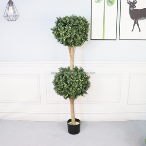 Planta Artificial Topiary Ball Faux Boxwood <span class=keywords><strong>Buxus</strong></span> Greenery simulación árbol bonsái en maceta para decoración Interior del hogar al aire libre - Product Image 2