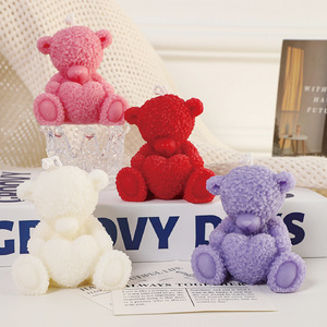 <b>Cute</b> Heart <b>Bear</b> Shaped Scented Candle Romantic Valentine Birthday Gift Home Atmosphere Souvenir - Product Image 4