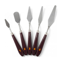 5 couteaux à peindre, couteaux à palette, accessoires pour la peinture à l'huile, adaptés à la peinture à l'huile sur toile, décoration de gâteaux DIY
