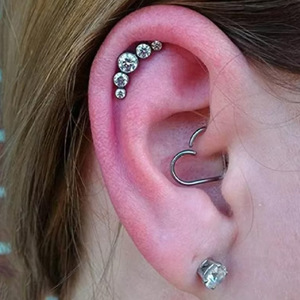 Piercing de lèvre en titane G23 avec zircone carrée, design géométrique, pour usage quotidien, bijoux unisexes - Product Image 3