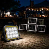 Projecteur LED solaire extérieur, étanche, super lumineux, pour le camping, le marché nocturne, la lumière d'urgence