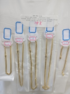 Cadena Cubana de Oro de 14k Estilo Miami Mónaco de 6mm, Joyería de Moda en EE. UU. para Tobillera, Pulsera y Collar Unisex - Product Image 2