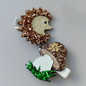 Novedad, Lindos Pasadores de Pelo de Erizo para Niños, Accesorios para el Cabello de Tela, Pinzas de Pelo de Pico de Pato con Forma de Hongo para Fiestas de Niñas - Product Image 3