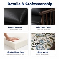 Fauteuil en bois massif de style rétro du milieu du siècle, avec tissu imprimé, pour salon et loisirs, vente en gros, livraison directe