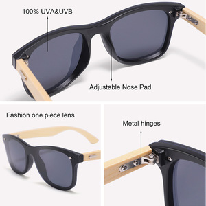Nouveauté Lunettes de soleil de haute qualité avec monture en bambou personnalisée avec logo, verres polarisés couleur marron, protection UV - Product Image 6