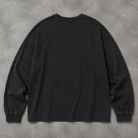 T-shirt graphique oversize à manches longues, imprimé crâne vieilli, noir, streetwear, vintage, décontracté, personnalisé, OEM, ODM, vente en gros
