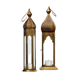 Lanterne en laiton pour la décoration de jardin et de fête, lanterne importée de style marocain - Product Image 4