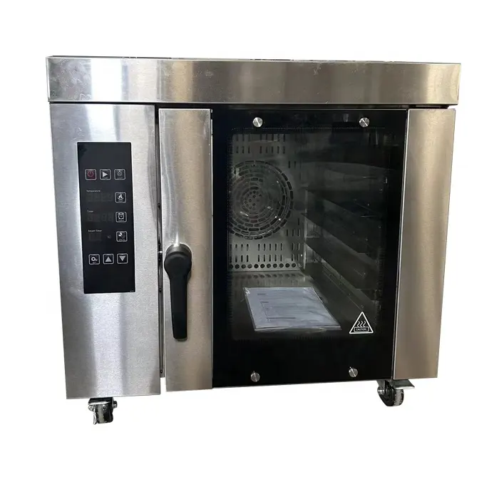 5 Trays Layer Roterende Roterende Ventilator Convectie Oven Elektronisch Gestuurde Hetelucht Baking Cakes Met Stoomgenerator