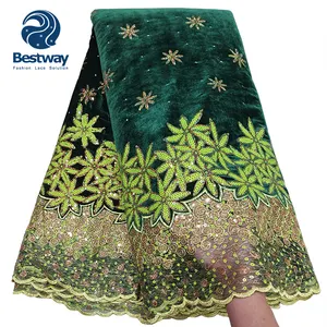Bestway 2023 Exclusive Triple Material Sequins Embroidery Velvet Lace Fabric