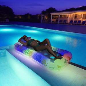 Light Up Inflatable Pool Float Lounger with Headrest – Glowing Floating <b>Mat</b> for Adults & Kids - Product Image 3