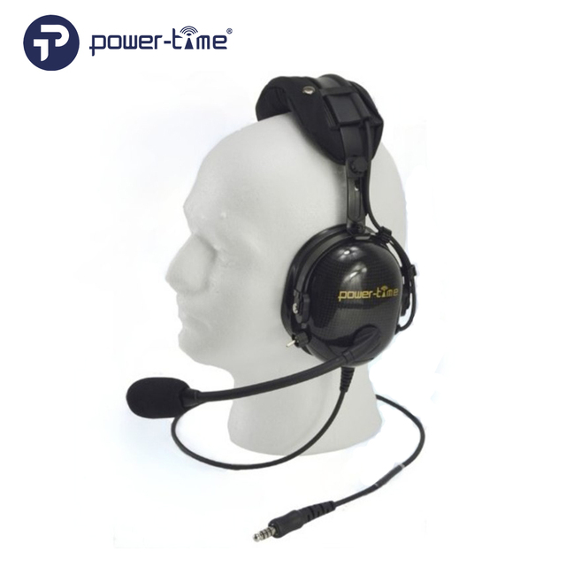 Black Noise Cancelling Aviation Helicopter Headset With 7.1mm U-174U Connector