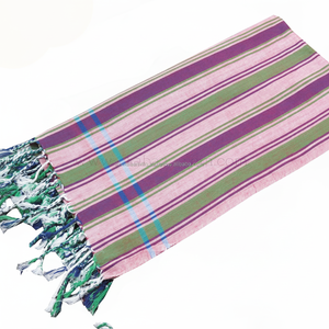 Toallas de playa de Kenia de rayas múltiples para adultos Kikoy Met Logo Kenyan Cómodas y fáciles de Sarong Kikoy Fabricante Kenyan Kikoy Toallas - Product Image 1