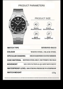 Orologio da Uomo al Quarzo con Logo Personalizzato di Alta Qualità, Design Sportivo di Lusso, Impermeabile e Luminoso, con Etichetta Privata - Product Image 5