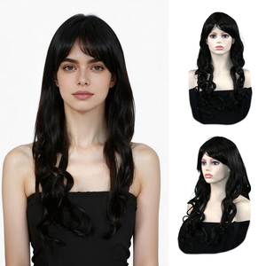 <span class=keywords><strong>Perruque</strong></span> synthétique longue ondulée pour femmes avec frange complète résistante à la chaleur naturelle à la recherche d'événements de cosplay de fête à porter au quotidien - Product Image 1