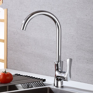 Robinet de cuisine moderne à poignée unique, rotation à 360 degrés, montage sur plan, en acier inoxydable, avec cartouche en céramique - Product Image 4