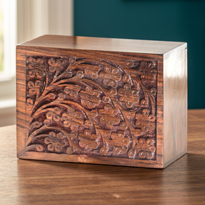Tree Life Solid Rosewood American Style Baby Cremation <b>Urn</b> for Human Ashes | Hand Carved Wooden Funeral Memorial <b>Urn</b> Ready Ship - Product Image 4