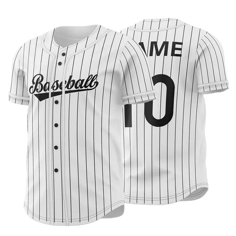 Nuovo design logo personalizzato sublimazione placcaggio in saia 100% poliestere bianco maglia da baseball da uomo