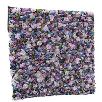 Panneau mural de roses violettes NINI, toile de fond florale 5D, centre de table artificiel, mur de roses élégant pour la décoration intérieure
