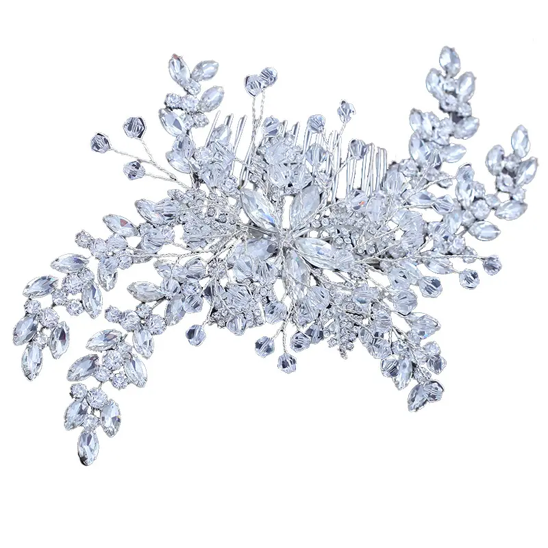 Peine para el pelo de boda para mujer, peines laterales de perlas, diamantes de imitación, joyería para el cabello, piezas de cristal, accesorios nupciales decorativos