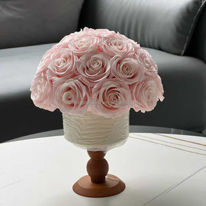 Vente en gros de roses éternelles séchées, fleurs artisanales <span class=keywords><strong>avec</strong></span> <span class=keywords><strong>vase</strong></span>, décoration debout pour Noël, cadeau pour la fête des mères Y - Product Image 6