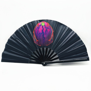 Ventilateur pliable géant en tissu de bambou QM 2025 personnalisé en usine pour cadeaux promotionnels - Product Image 6