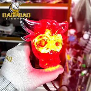 BAOBAO RGB Flash blanco amarillo plástico aluminio <span class=keywords><strong>Bull</strong></span> 2 ojos OX COW <span class=keywords><strong>Mini</strong></span> sistema de iluminación de conducción luces de motocicleta faro delantero - Product Image 2