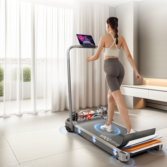 YPOO New Walking Pad with 3 Level Incline Under Desk Walking Slim Walk Pad 2 in 1 Treadmill with Remote Control Walkingpad