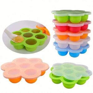 Bandeja de silicona multifunción con forma de corazón y arco de nieve, sin BPA, con tapa de fácil agarre, para alimentos de bebé, accesorios especiales para bolsas. - Product Image 4
