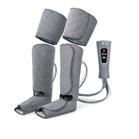Masseur de jambes à air compressé chauffant, bottes de récupération sportive avec 4 modes et 4 intensités pour les pieds, les mollets et les cuisses