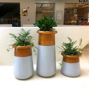 Macetas Modernas y Creativas de Fibra de Vidrio para Piso, Circulares, Decoración para Interiores de Centros Comerciales, Macetas para Flores - Product Image 2