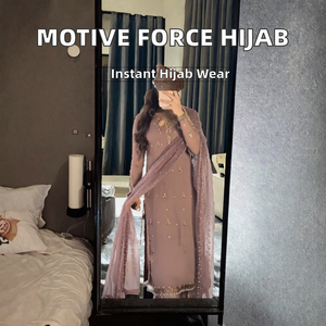 2024 MOTIVE FORCE Foulard Hijab Sportif Instantané Uni pour Femme, Style Malaisien Turc Pakistanais, en Jersey Numérique de Polyester - Product Image 2