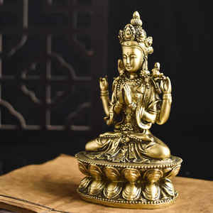 Cuivre <span class=keywords><strong>Bouddha</strong></span> Statue Résine Ornements Décoration de La Maison Debout <span class=keywords><strong>Bouddha</strong></span> Assis <span class=keywords><strong>Bouddha</strong></span> Entrée Zen Ornements Décoration - Product Image 4