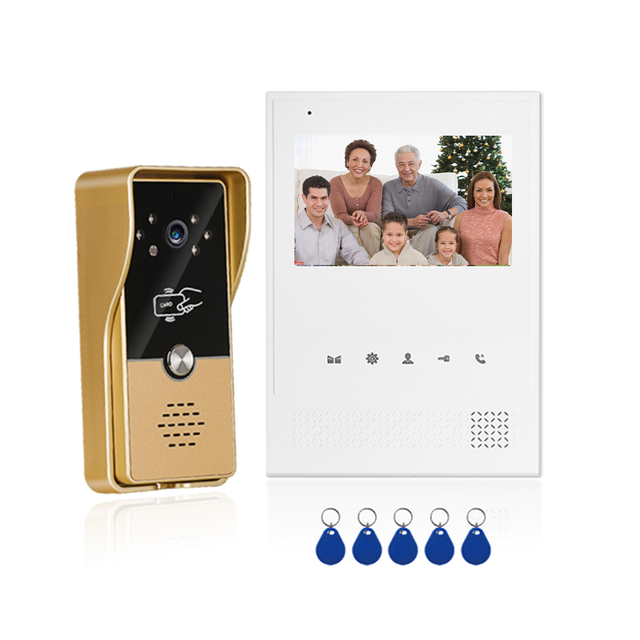 Hot Sell Video Door Phone 4 Wired Video Intercom System Visual Home Doorbell Camera for Villa