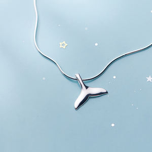 Tobillera de cola de sirena Unisex WMS2474, cadena de serpiente pulida de plata de ley con abalorio, tobillera de moda ajustable con cola de pez de ballena - Product Image 3