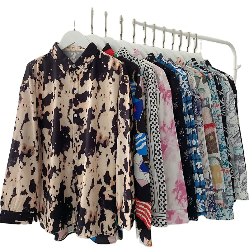 Long sleeve chiffon blouse female design sense new printed shirt Korean edition fashion loose temperament blouse wholesale