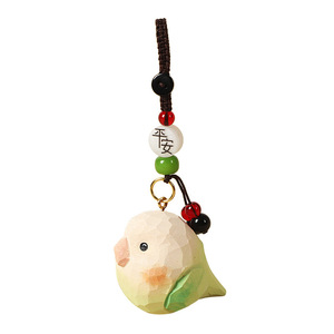 Porte-clés de voiture en bois et acier inoxydable fait main, pendentif perroquet créatif, décoration de sac à dos, cadeau personnalisé avec logo pour amis et enseignants - Product Image 6