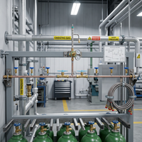 Système de collecteur à double ligne en acier inoxydable SS304 et laiton pour argon et gaz naturel |   Fournitures industrielles 3000 PSI Personnalisables