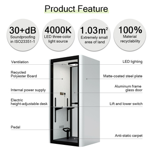 Factory Direct Acoustic Phone Booth Silent Soundproof Office <strong>Pod</strong> Portable Workstation For Open Office - Product Image 6