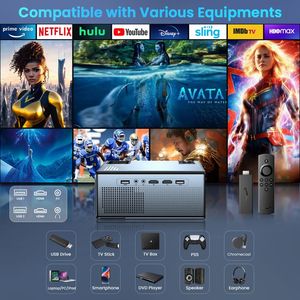 Chất Lượng Cao Xách Tay Chiếu Cho Rạp Hát Tại Nhà Rạp Chiếu Phim Đầy Đủ HD 1080P 4K Máy Chiếu Không Dây Kết Nối Di Động Tương Thích - Product Image 6
