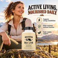 Capsules de foie de bœuf nourri à l'herbe de haute qualité 500mg Vitamines Folate B12 Choline Fer Hémique Cuivre Chrome 180 Complément Alimentaire